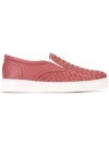 Bottega Veneta Dodger Intrecciato Slip-on Sneaker In Pink