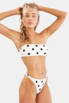 Solid & Striped The Annabelle Polka-dot Bandeau Bikini Top In Cream Black Dot