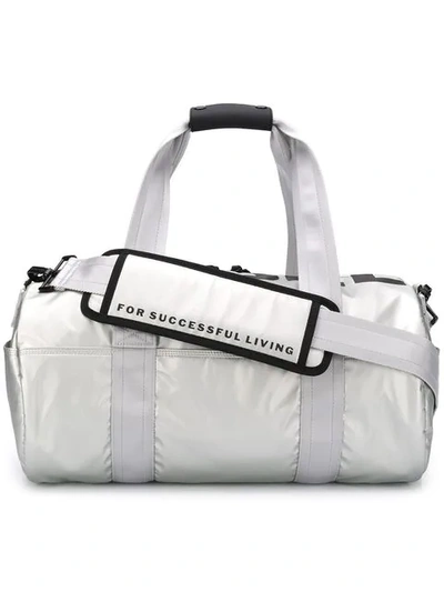 Diesel Logo Print Holdall In Silver