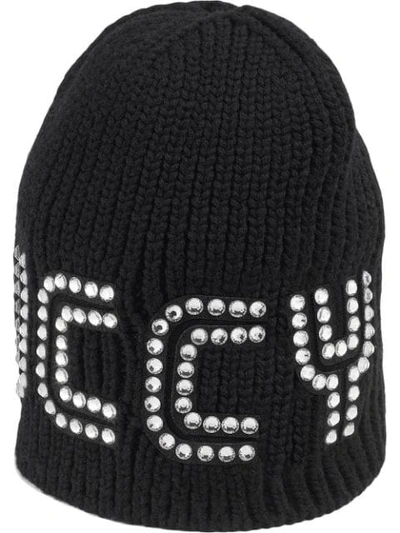 Gucci Crystal Guccy Beanie - Black