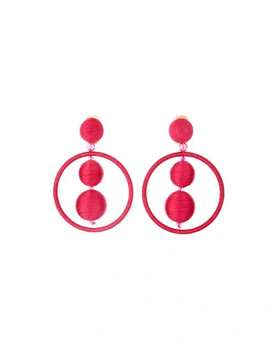 Oscar De La Renta Double Ball & Hoop Clip-on Earrings In Pink