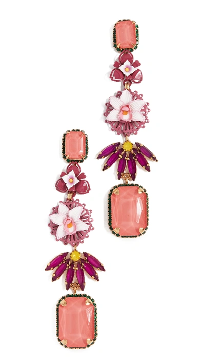 Elizabeth Cole Hawkins Dangle Earrings In Pink