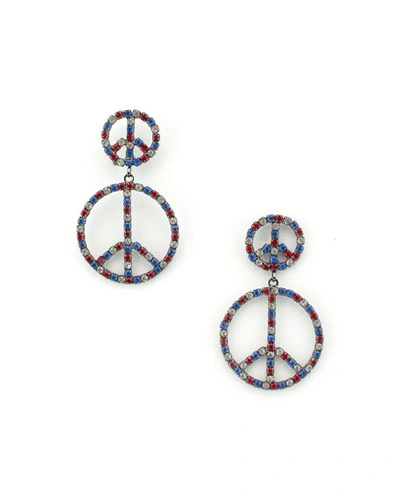 Elizabeth Cole Eleanor Peace Drop Earrings In Blue/red