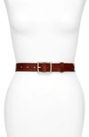 Rag & Bone Boyfriend Square-buckle Leather Belt In Dark Brown