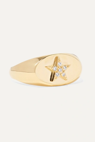 Foundrae Star Baby 18-karat Gold Diamond Ring