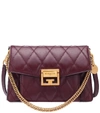 Givenchy Small Gv3 Diamond Quilted Leather Crossbody Bag In Aubergine