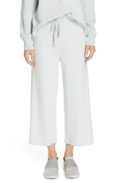 Vince Cropped Wide-leg Cotton Sweatpants In Frost