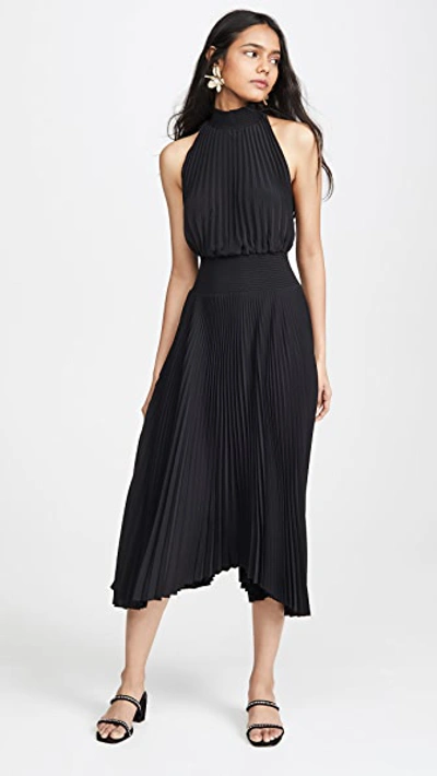 A.l.c Renzo Pleated Sleeveless Dress In Black