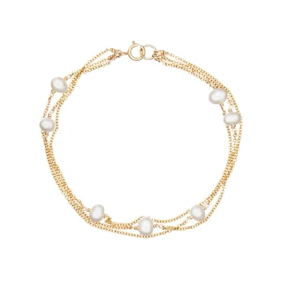 Lily & Roo Solid Gold Layered Pearl Bracelet