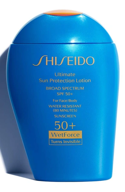 Shiseido Ultimate Sun Protection Lotion Wetforce Broad Spectrum Sunscreen Spf 50+ 3.3 oz/ 100 ml