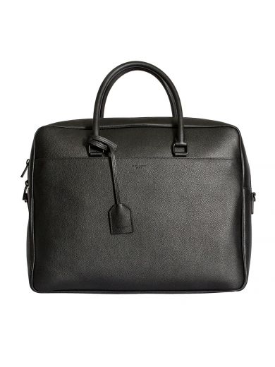 Saint Laurent Black Leather Briefcase | ModeSens