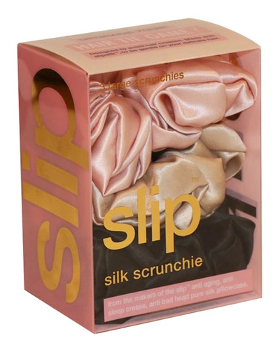 Slip Silk Pure Silk Large Scrunchies, 3 Pack