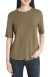 Eileen Fisher Organic Cotton Tee In Olive
