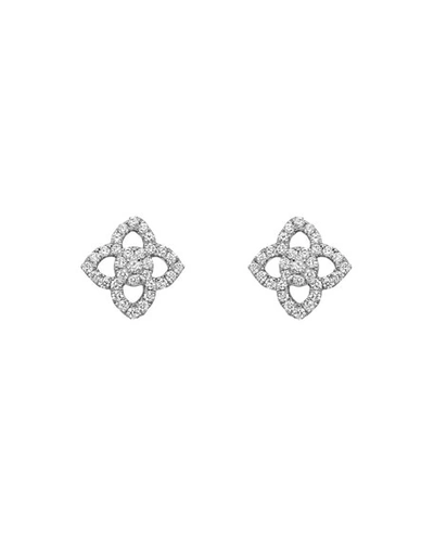 Kiki Mcdonough 18k White Gold Diamond Pointed Flower Stud Earrings In White/gold