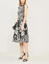 Alexander Mcqueen Shell-embroidered Knitted Dress In Black/ivory