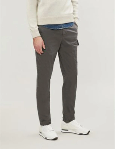 Brunello Cucinelli Slim-fit Straight Stretch-cotton Cargo Trousers In Grey
