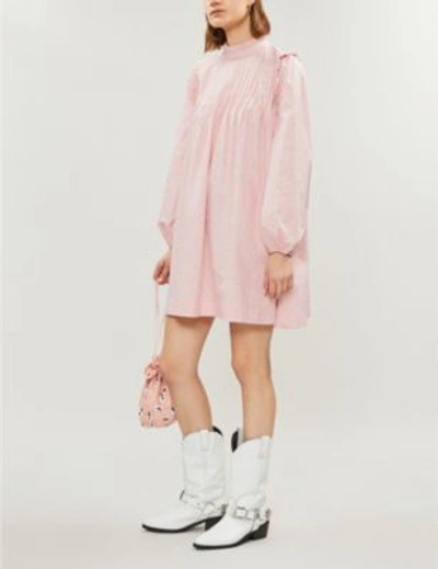 GANNI WESTON FLORAL-PRINT COTTON DRESS 