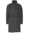 Ganni Bouclé Wool-blend Coat In Grey