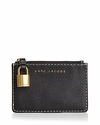 Marc Jacobs The Grind Top Zip Multi Wallet In Black/gold