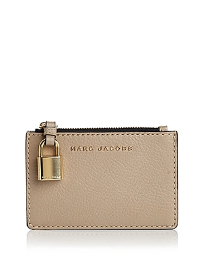 Marc Jacobs The Grind Top Zip Multi Wallet In Light Slate Gray/gold