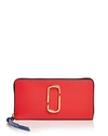 Marc Jacobs Snapshot Standard Leather Continental Wallet In Poppy Red/gold