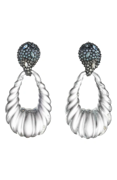 Alexis Bittar Crystal Encrusted Ombré Paisley Rope Teardrop Earrings In Multi