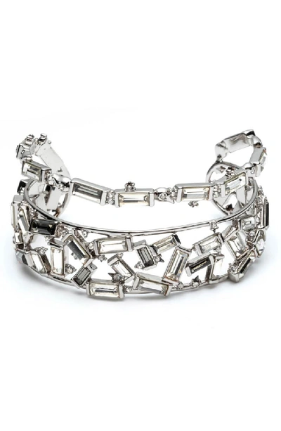 Alexis Bittar Scattered Crystal Baguette Cuff Bracelet