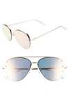 Quay X Jaclyn Hill Roxanne 62mm Stud Aviator Sunglasses - Gold / Rose