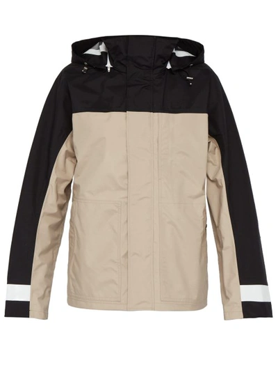 Helmut Lang Tech Color-block Zip-front Anorak In Black/taupe
