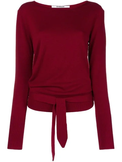 Chalayan Back Tie Jumper In Red