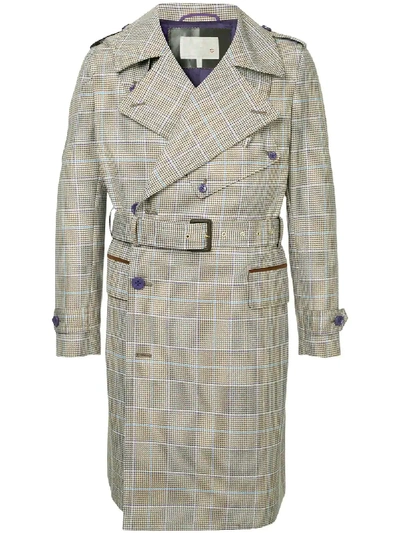 A(lefrude)e Checked Trench Coat - Grey