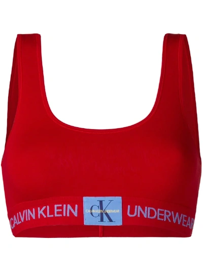 Calvin Klein Underwear Logo Band Bra - Red