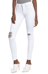 Hudson Nico Mid-rise Super Skinny Ankle Jeans In White Rapids