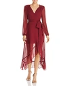 Wayf Only You Ruffled Wrap Dress - 100% Exclusive In Burgundy