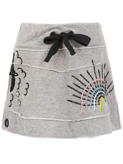 Andrea Bogosian Embroidered Skirt - Grey
