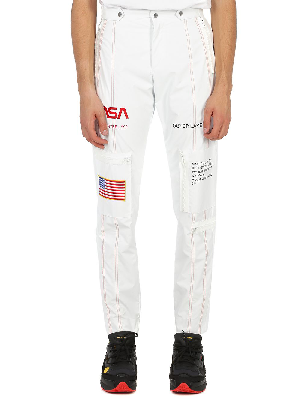 Heron Preston - X Nasa Pants In White Orange | ModeSens