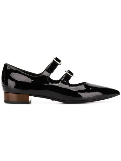 Gucci Liv Crystal-buckle Flats In Black