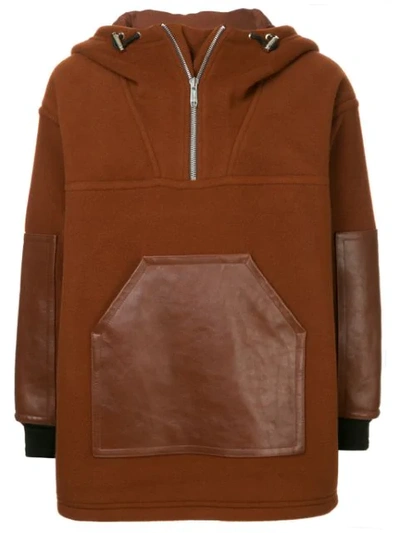 Cerruti 1881 Panelled Hooded Jacket In Brown