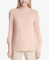 Calvin Klein Popcorn-knit Mock Turtleneck Sweater In Blush