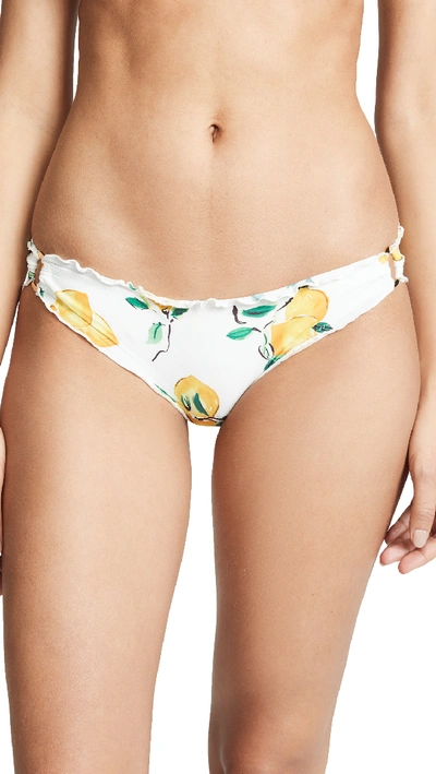 Kate Spade Lemon Beach Ruffle Edge Bikini Bottom In Fresh White