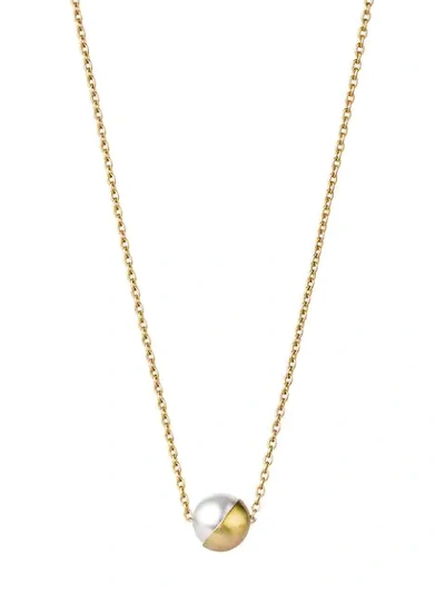 Shihara Half Pearl Necklace 45° In Metallic