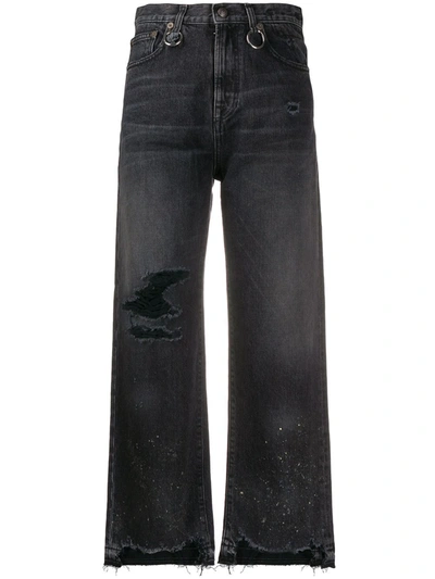 R13 Camille High-rise Distressed Denim Jeans In Black