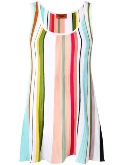 Missoni Striped Cotton Tank Top In Multi