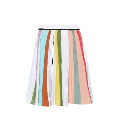 Missoni Colorblock Stripe Knit Pleated A-line Skirt In Multi