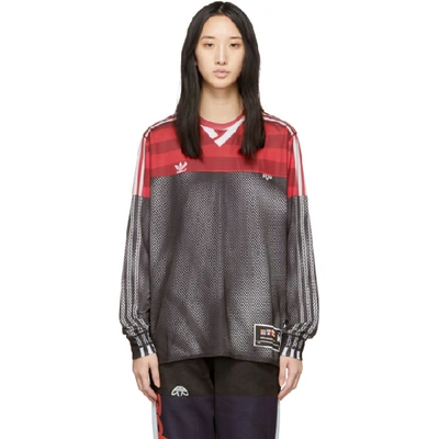 Adidas Originals By Alexander Wang Pink And Black Photocopy Long Sleeve T-shirt In Black/foxbr
