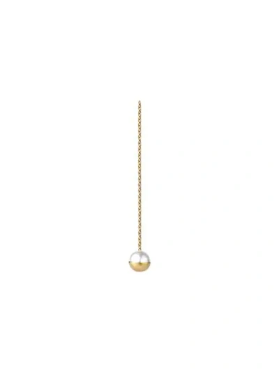 Shihara Women's 18k Yellow Gold Half Pearl Chain Single Earring 180â°