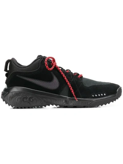 Nike Acg Dog Mountain Suede, Webbing And Mesh Sneakers - Black In Black/ Oil Grey/ Thunder Grey