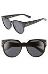 Dior 54mm Special Fit Polarized Cat Eye Sunglasses - Black