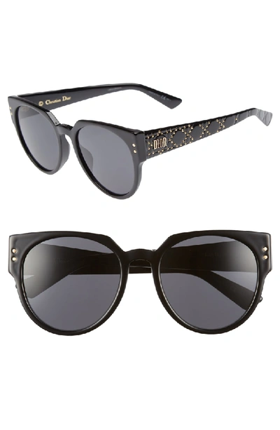 Dior 54mm Special Fit Polarized Cat Eye Sunglasses - Black