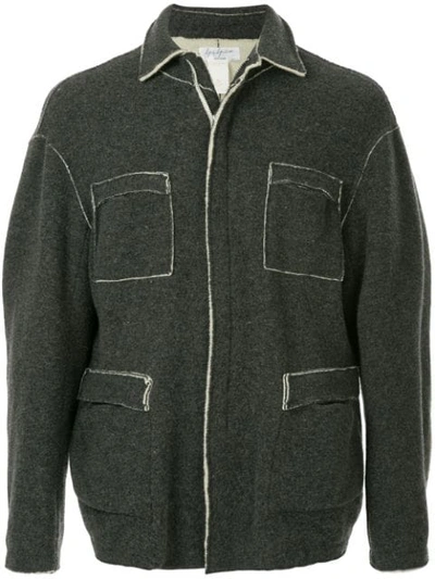 Yohji Yamamoto Vintage Contrasting Details Zipped Jacket - Grey